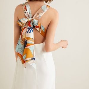 MANGO - PRINT BOW DRESS
